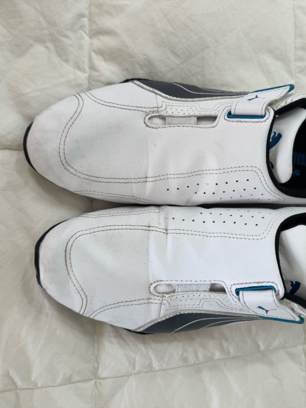 Puma, 11, white/blue, sneaker
